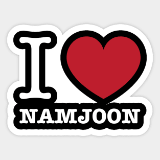 I love BTS Namjoon typography white Morcaworks Sticker